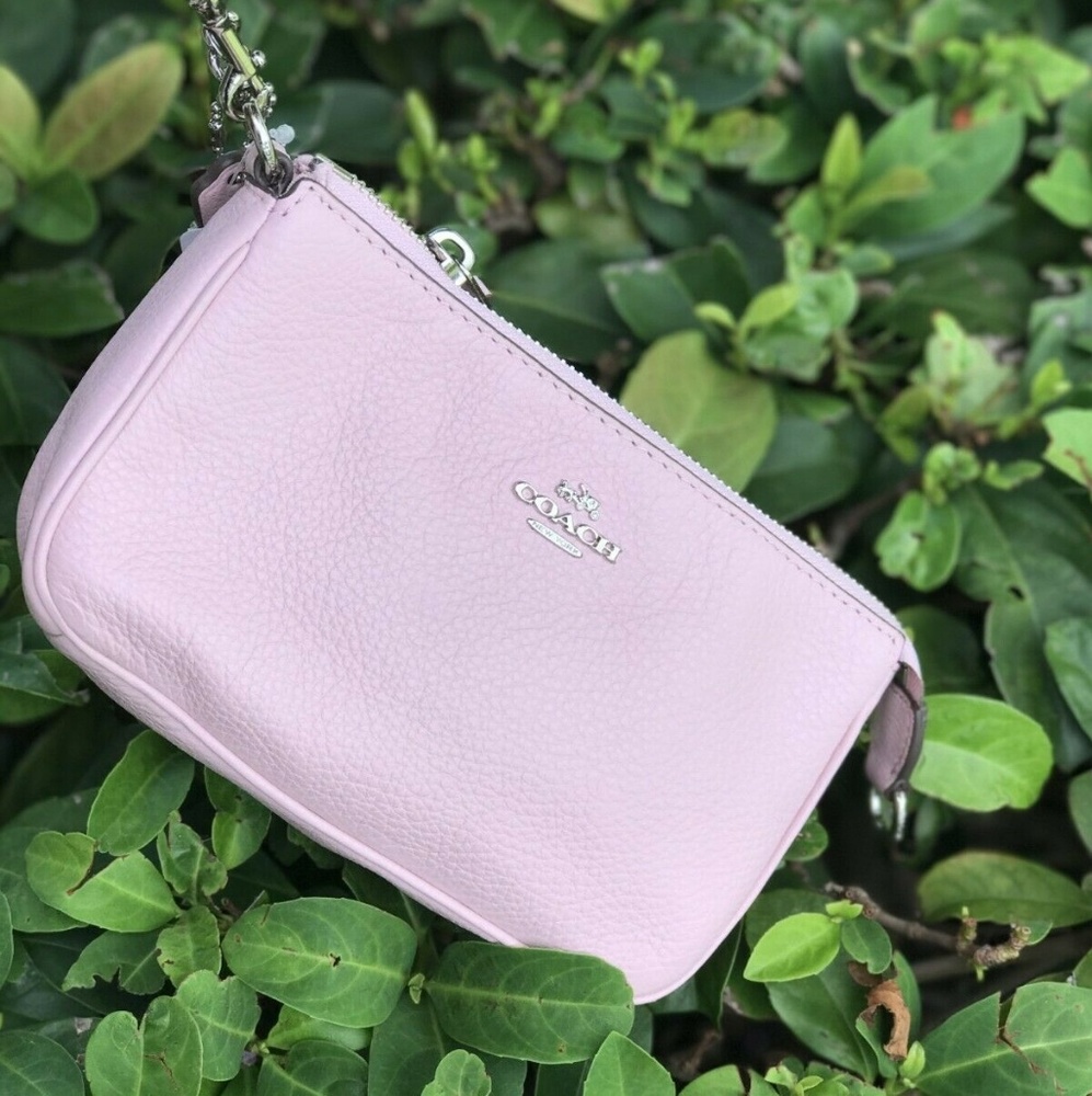 Coach Large Wristlet Pebble Leather Petal F53340 - Picture 3 of 5